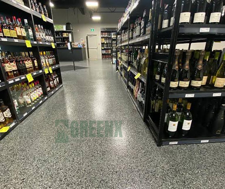 Retail store epoxy flooring