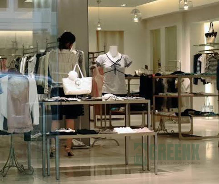 Retail store epoxy flooring