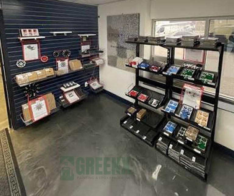 Retail store epoxy flooring