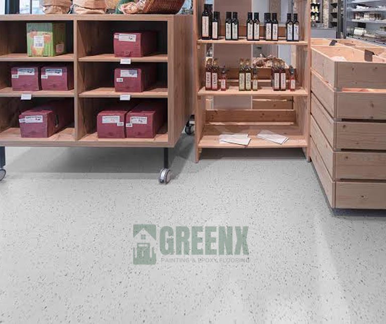 Retail store epoxy flooring