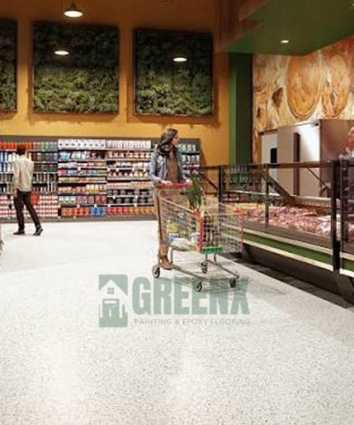 Retail store epoxy flooring