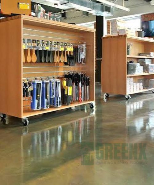Retail store epoxy flooring